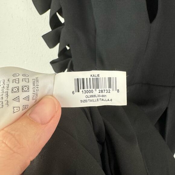 BCBGMaxazria Kalie Black Lace Up Side Cut Out V-neck Sleeveless Mini Dress - Picture 7 of 8